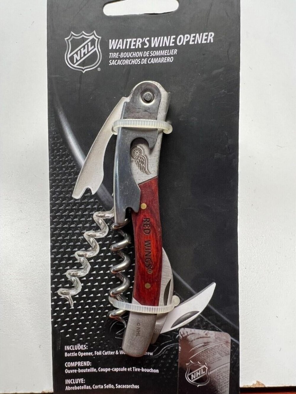 Detroit Red Wings Wine Bottle Opener Waiter Style TSV Home NHL Official Merch